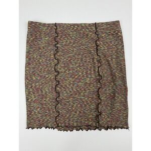 SO Multicolor Space Dye Mini Skirt Women's Size L Stretch Lettuce Hem